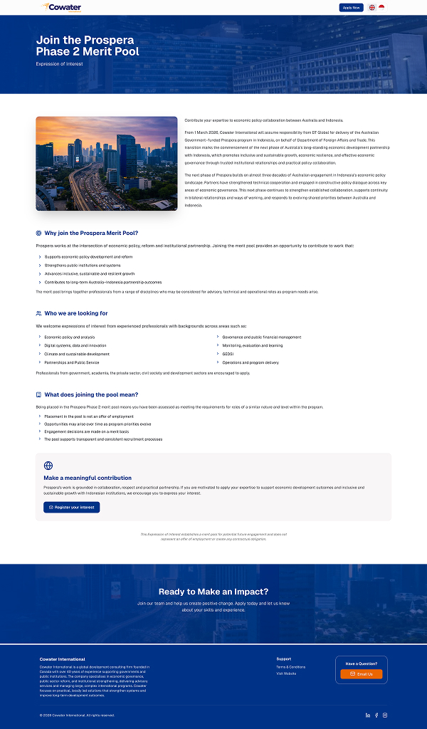 Prospera Phase 2 Merit Pool Recruitment Portal